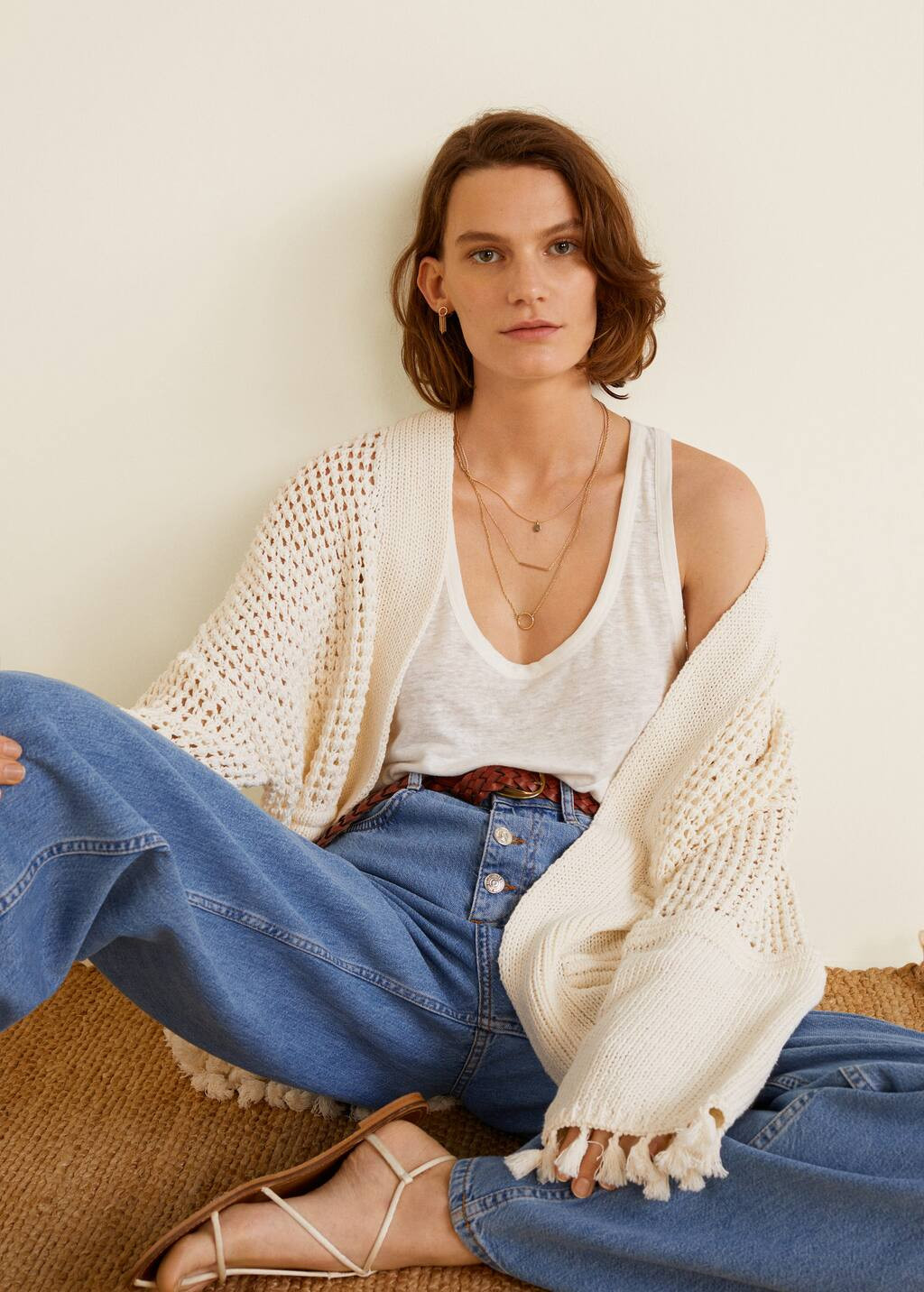 Open knit cardigan | MANGO (US)
