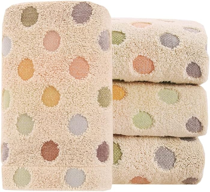 Pidada Hand Towels Set of 4 Colorful Polka Dot Pattern 100% Cotton Soft Absorbent Decorative Towe... | Amazon (US)