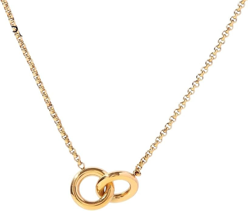 Diamonds Cross Pendant Chain Necklace For Women Stainless Steel Stylish Choker 18K Jewelry Waterp... | Amazon (US)