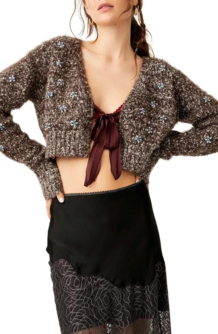 Free People Twinkle Tie Front Crop Cardigan | Nordstrom | Nordstrom
