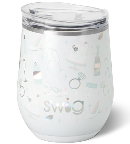 Swig Life 12oz Wine Tumbler with Lid, Stainless Steel, Dishwasher Safe, Portable, Triple Insulated Wine Tumbler (Bride to Be) | Amazon (US)