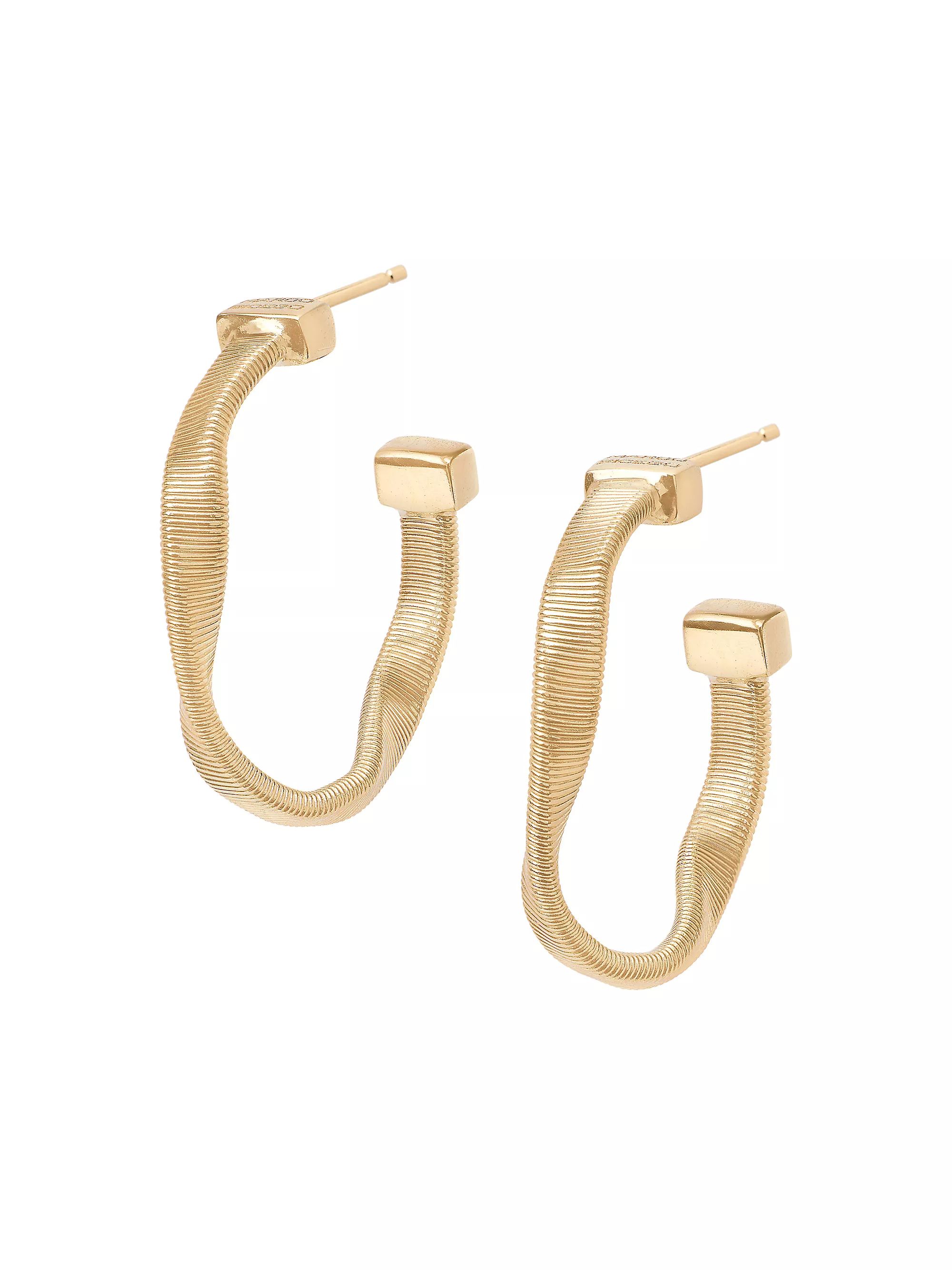 Shop Marco Bicego Marrakech 18K Yellow Gold Small Twisted Hoop Earrings | Saks Fifth Avenue | Saks Fifth Avenue