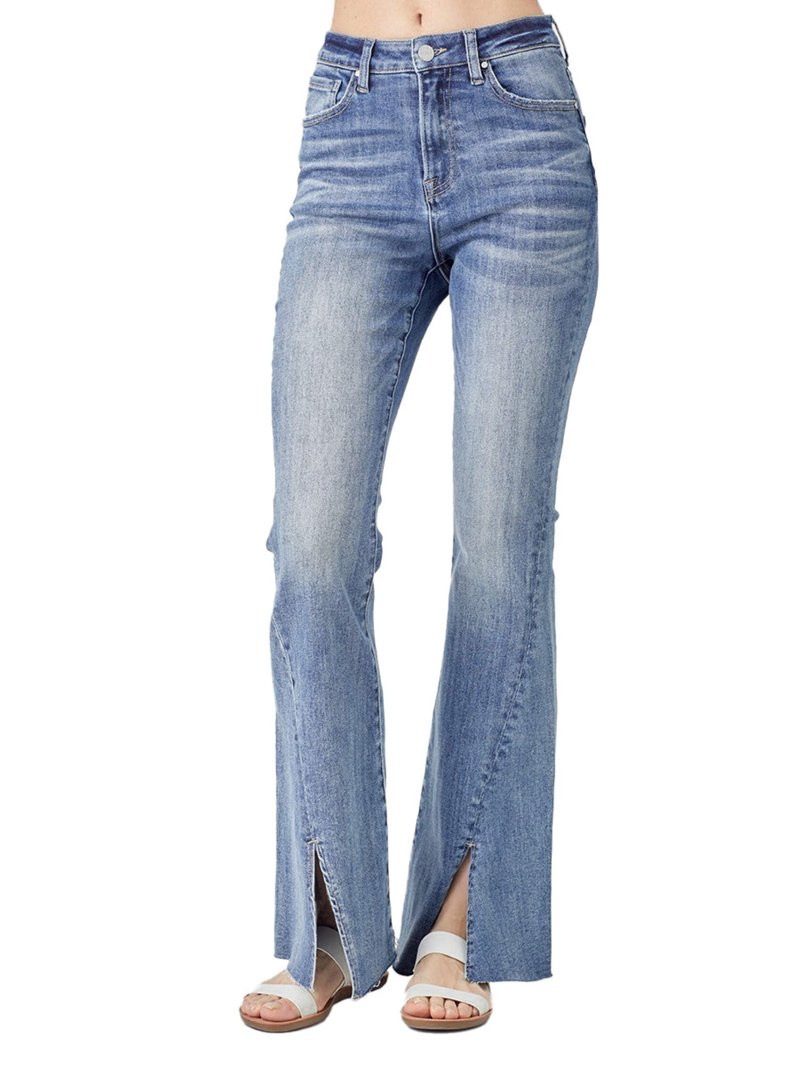 Risen Jeans - High Rise Twisted Hem Flare Jeans - RDP5243 | Walmart (US)
