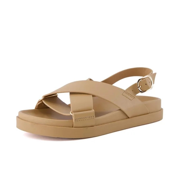 Cushionaire Eden Footbed Sandals for Women, Comfortable Arch Support Womens Sandals with Platform... | Walmart (US)