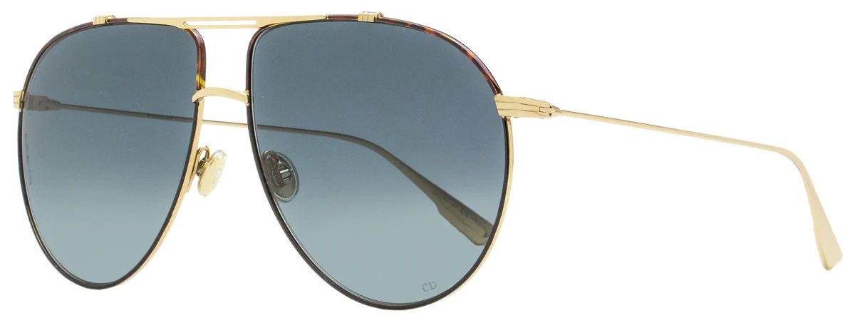 Dior Women's Pilot Sunglasses Monsieur 1 XWY1I Gold/Black/Havana 63mm | Shop Premium Outlets