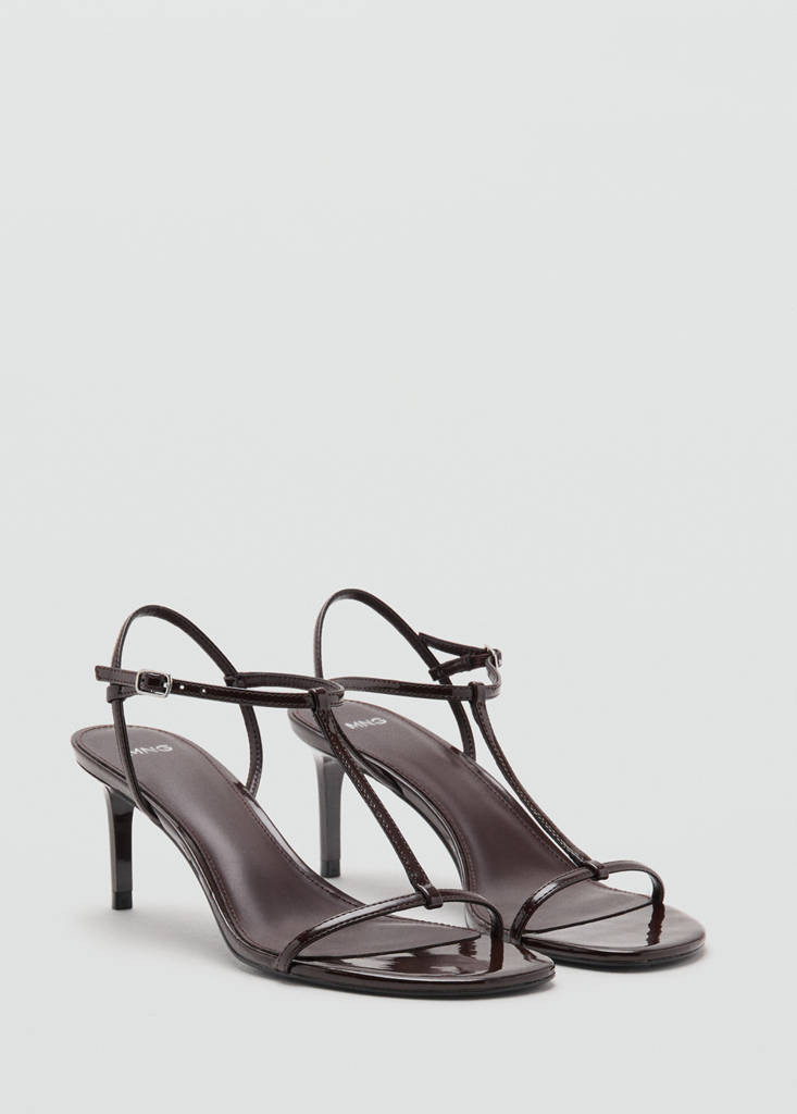 Strappy heeled sandals chocolate - Woman - 6½ - MANGO | Mango (US/MX/AU)