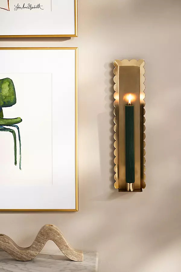 Scalloped Metal Candle Holder Wall Sconce | Anthropologie (US)