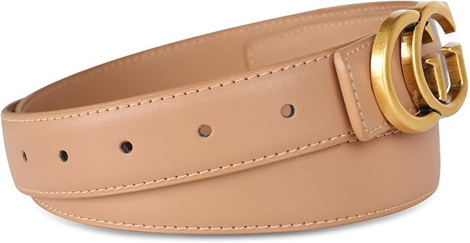 Women's Leather Belt with Buckle - Ideal for Dresses, Jeans, and Coats | Amazon (US)