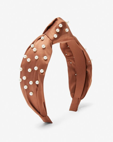 Satin Knotted Pearl Headband | Express