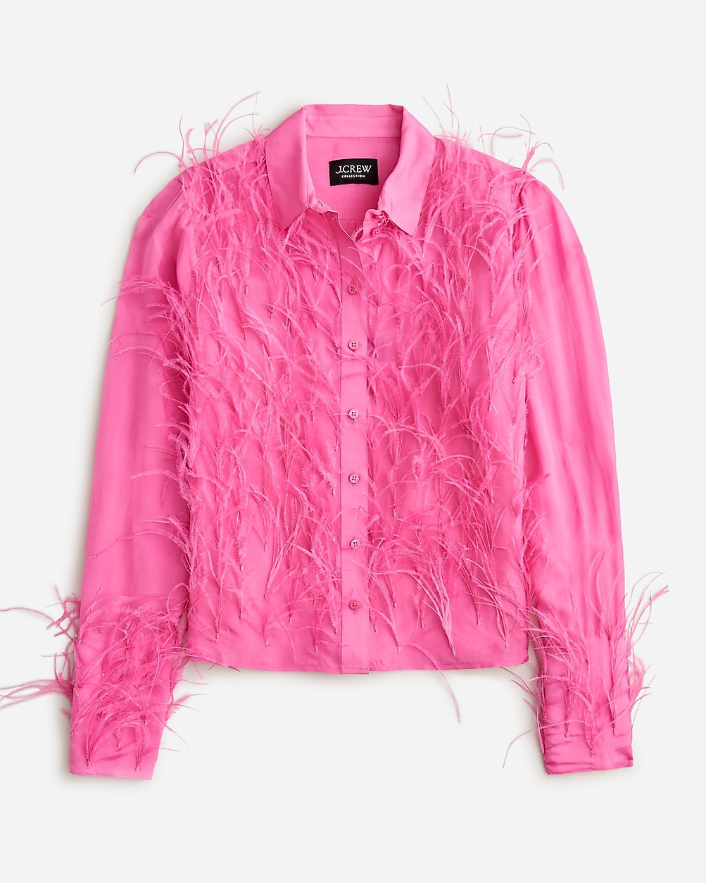 Collection organza button-up shirt with feathers | J. Crew US
