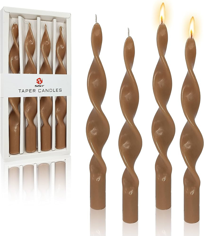 10 Inches Spiral Taper Candles Colorful Twisted Candle Dripless Long Candles, Handmade Candlestic... | Amazon (US)