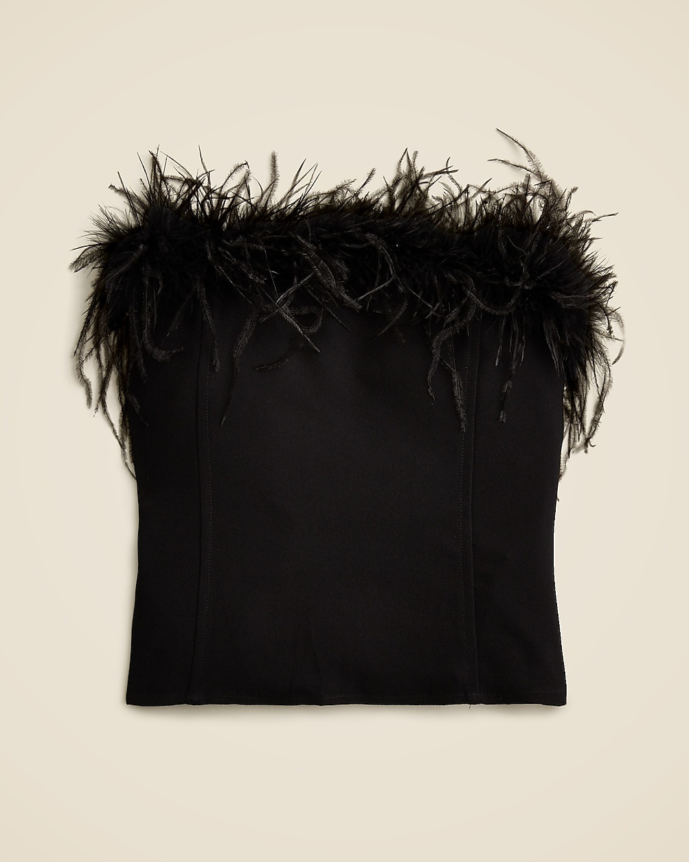Limited-edition Anna October© X J.Crew feather-trim strapless top | J. Crew US