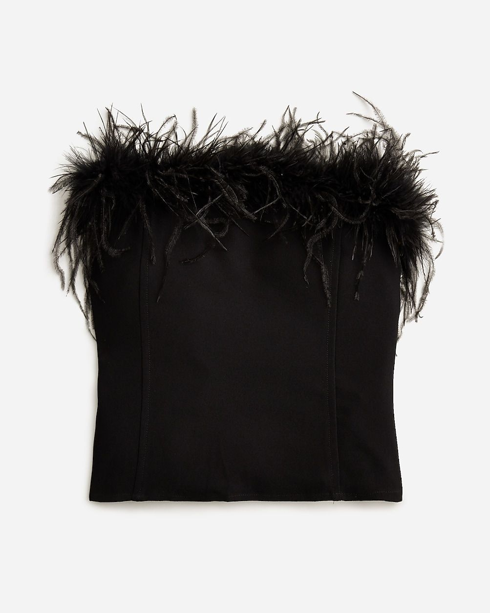 Limited-edition Anna October© X J.Crew feather-trim strapless top | J.Crew US