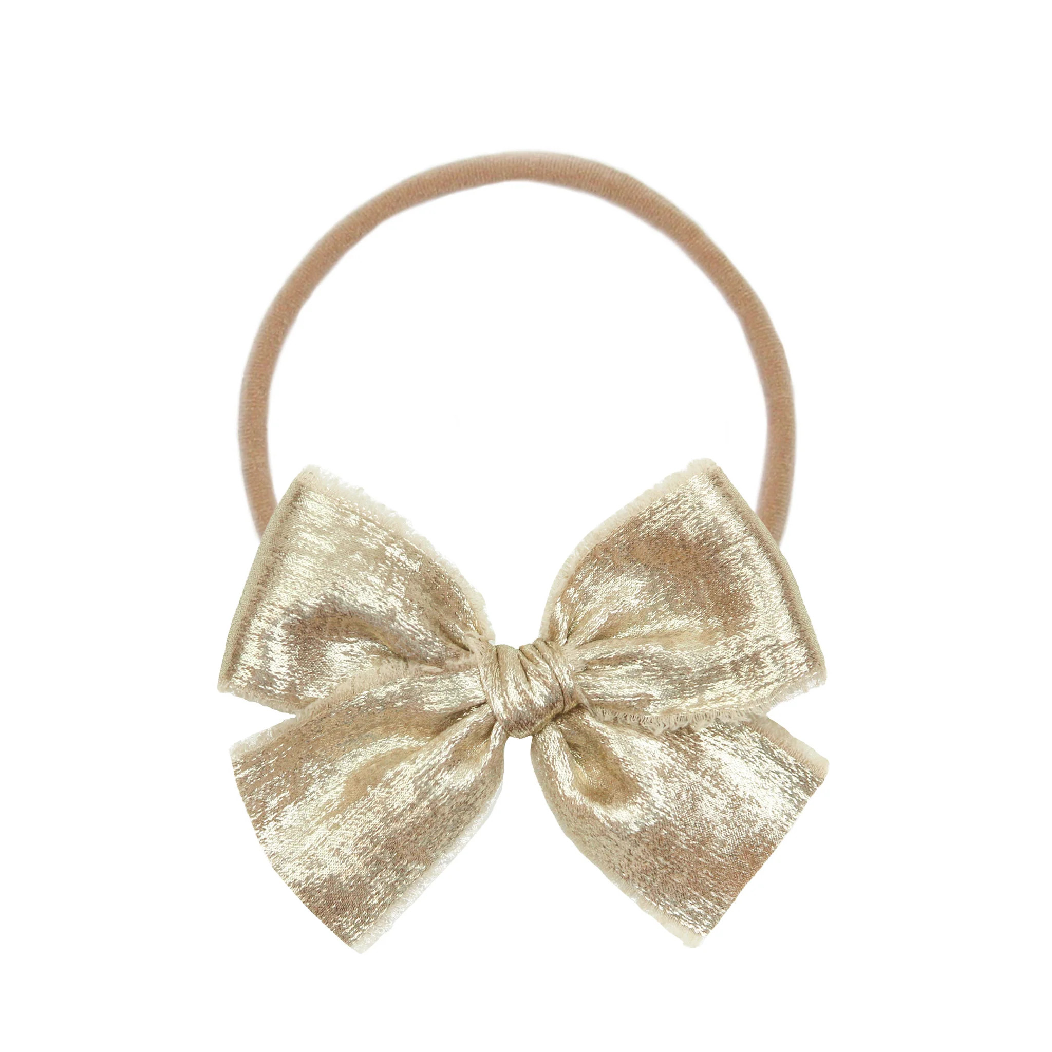 Chiffon Bow - Gold Headband | Lou Lou & Company