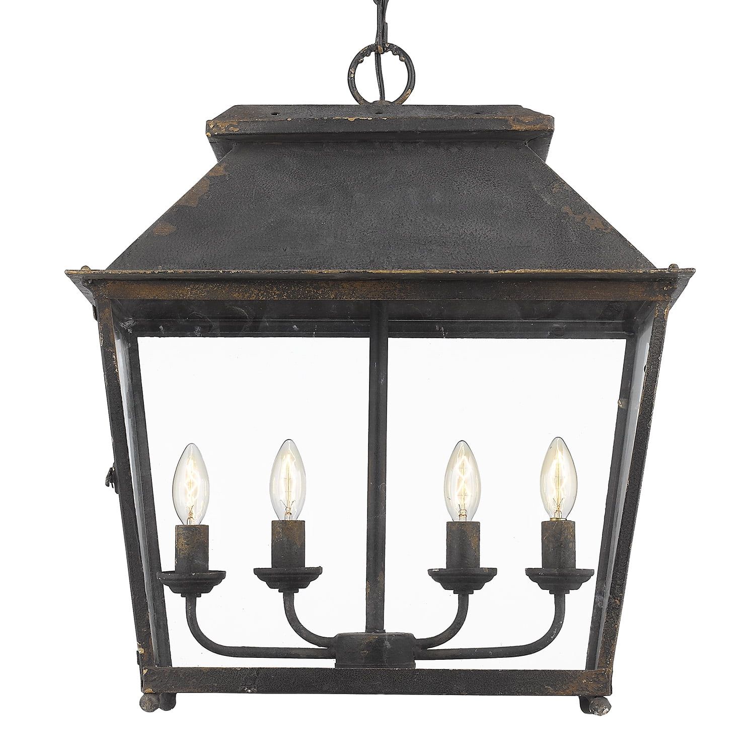 Ross Traditional Black 4 Light Pendant Lantern with Clear Shade | Walmart (US)