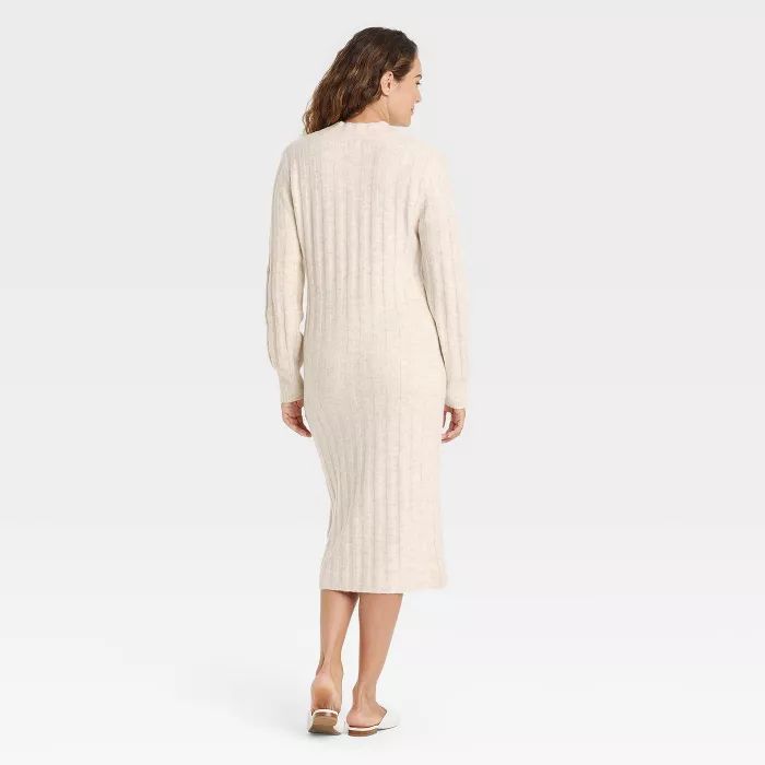 Women's Long Sleeve Ribbed Knit Sweater Dress - A New Day™ | Target