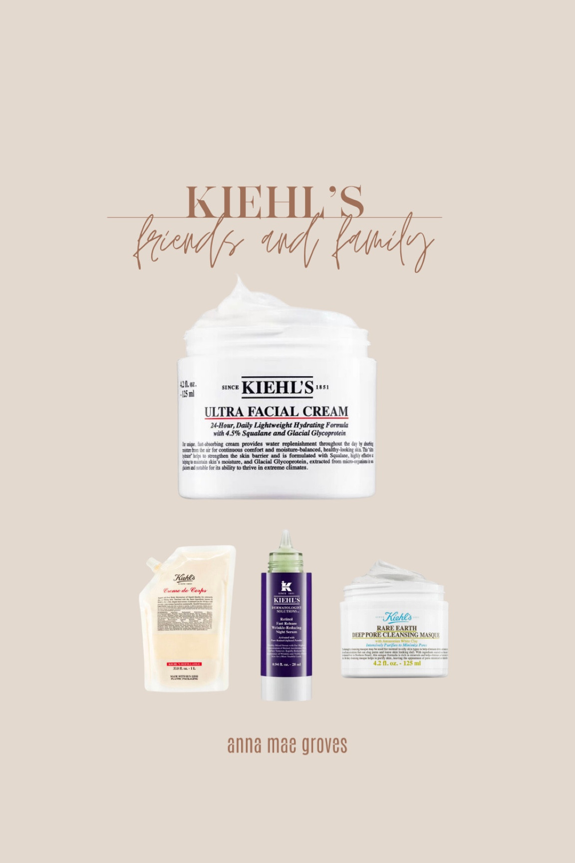 @Kiehls is having their friends and family event and I put together my favorite things from them starting with their Ultra Facial Cream! Its nonreactive so perfect to go over your retinol! I love Kiehl’s so use ANNA30 for 30% off (instead of the normal 25% off!) 
#KiehlsPartner #Skincare #ad @Kiehls 

