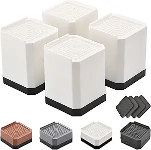 Bed Risers Furniture Risers Heavy-Duty Rectangular Adjustable Block Lift to 3 inches and 4.3 inch... | Amazon (US)