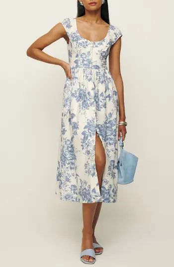 Florrie Floral Cotton Midi Dress, Nordstrom Dress | Summer Dress Outfit, July 4th  | Nordstrom