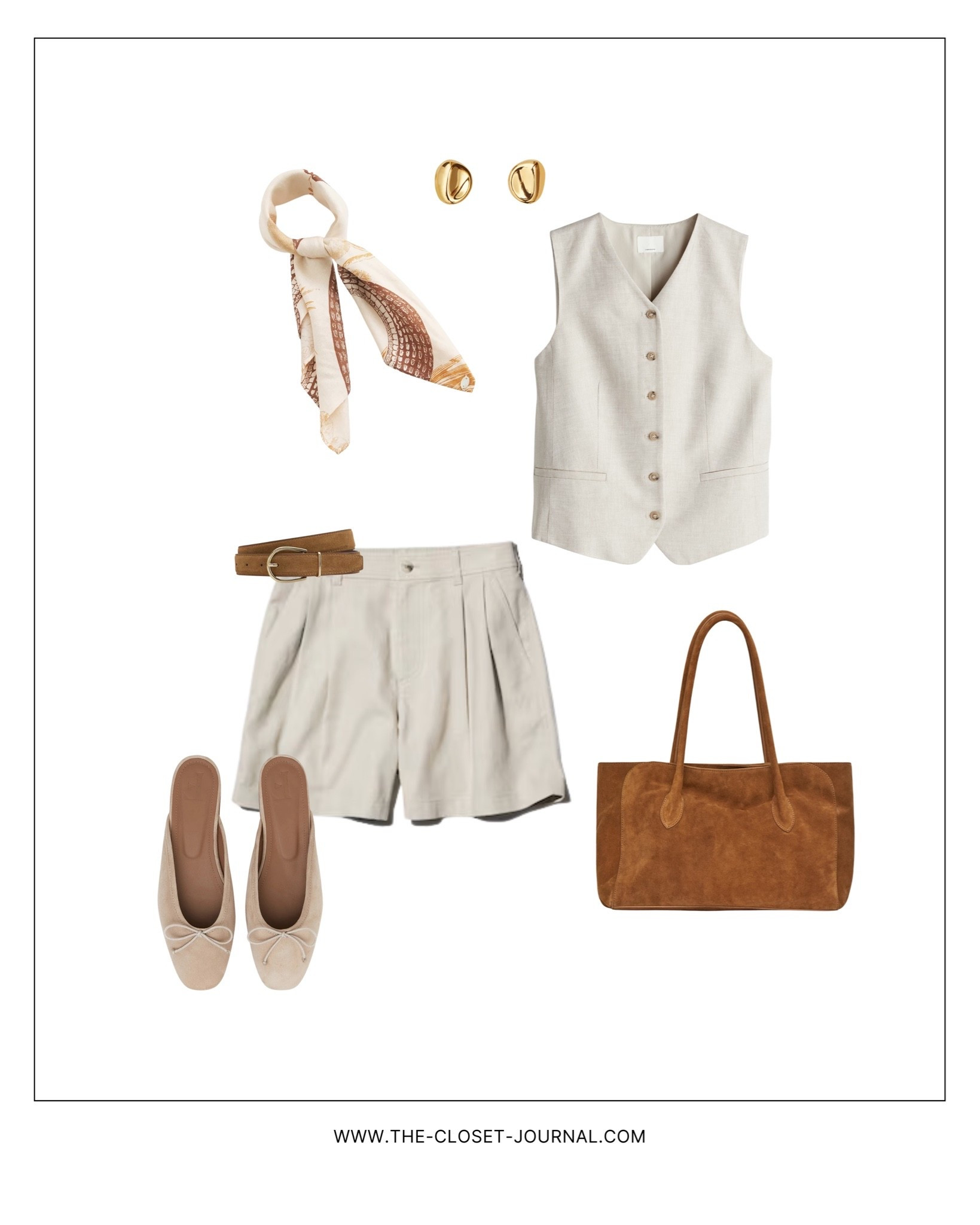 SUMMEr linień, vest , shorts and suede details