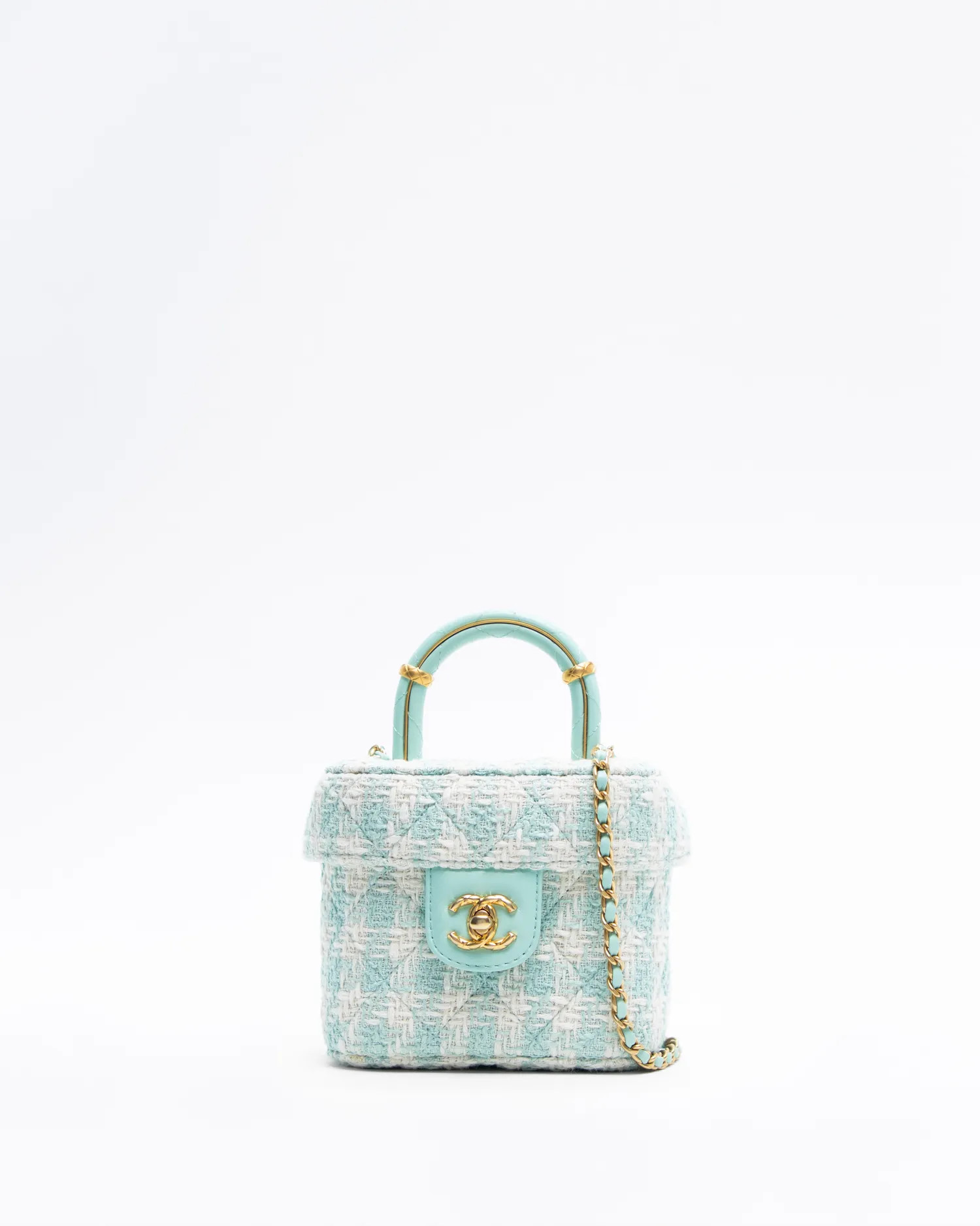 Tweed Handle Crush Mini Vanity Flap Bag | Vivrelle