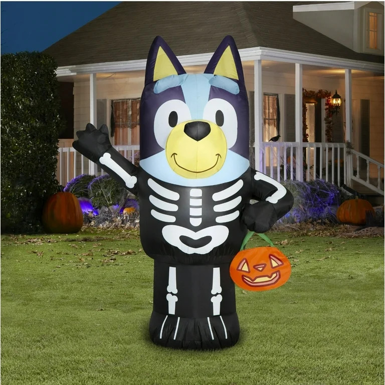 Halloween Skeleton Bluey Yard Inflatable, 5', by Airblown Inflatables - Walmart.com | Walmart (US)