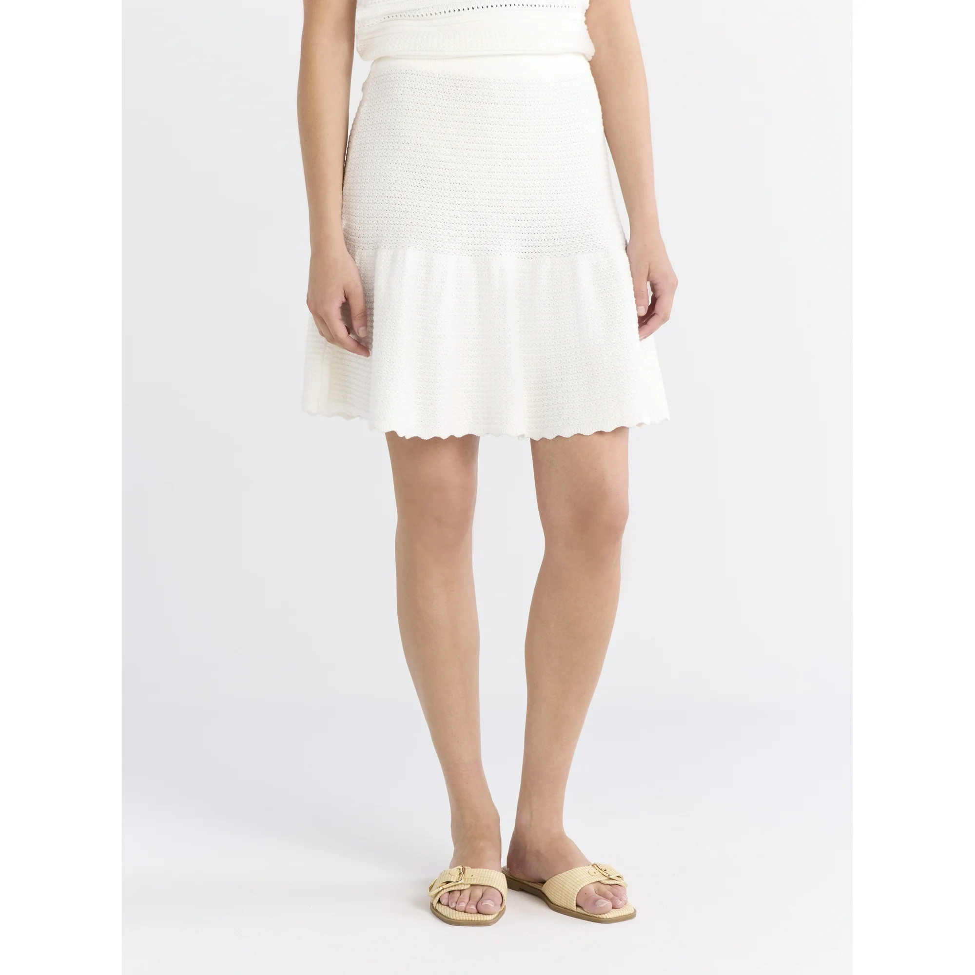 Free Assembly Women's and Women's Plus Pointelle Sweater Mini Skirt, Sizes XS-4X | Walmart (US)