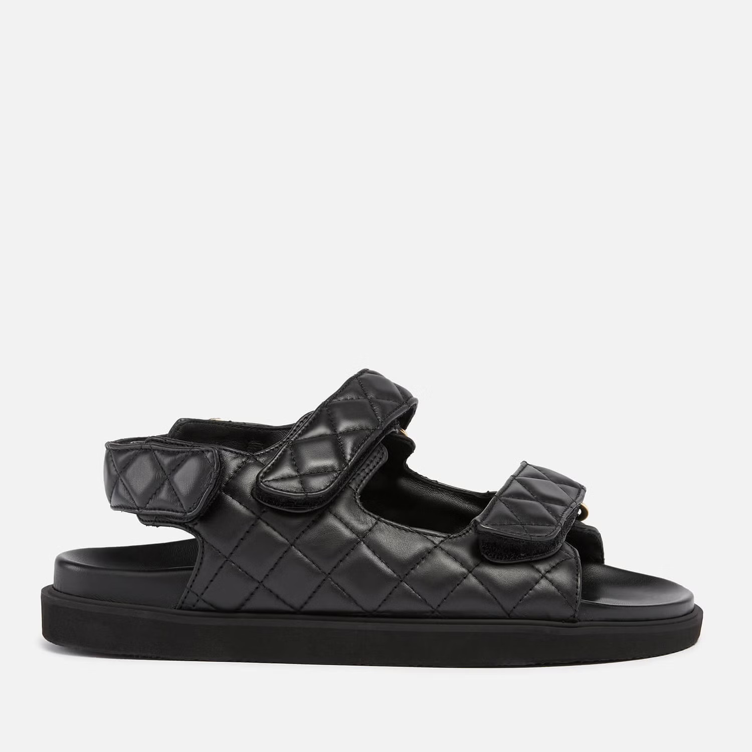 ALOHAS Women's Hook-Loop Leather Double Strap Sandals - Black | The Hut (UK)