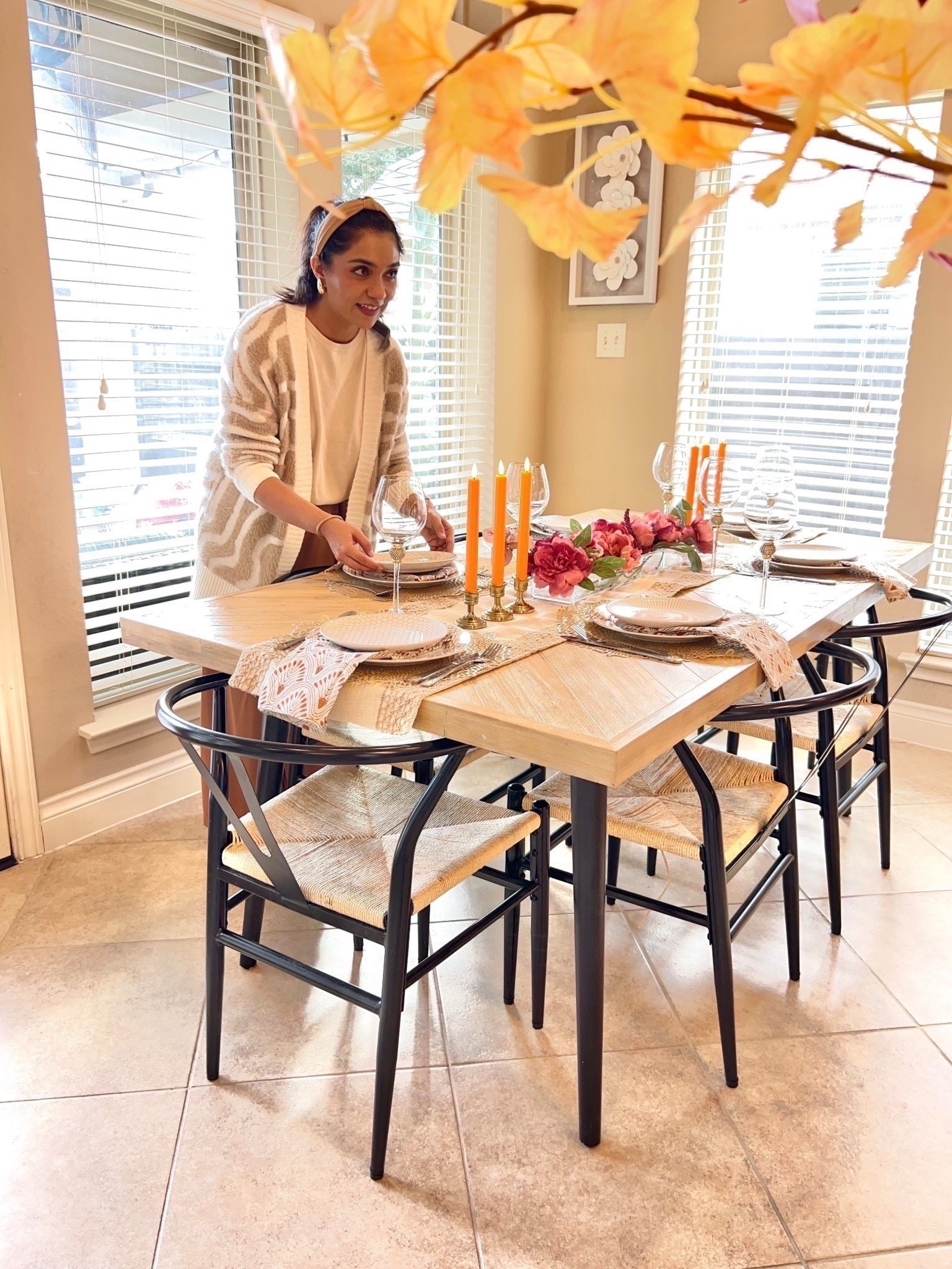 This neutral tablescape with a pop of pink and orange is perfect for spring dinner parties  

#LTKHome #LTKmomlife #LTKSeasonal