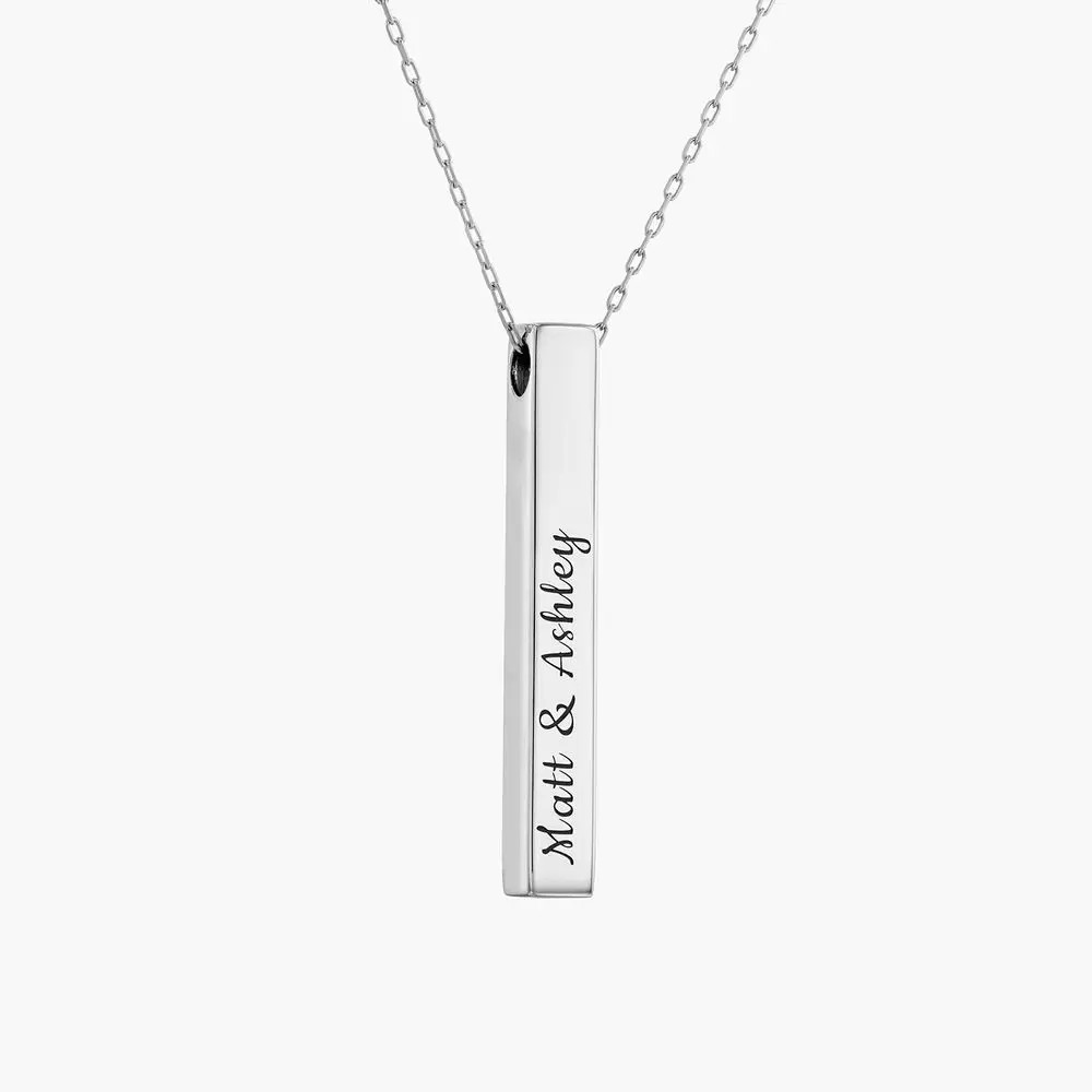 Pillar Bar Necklace - 14k White Gold | Oak & Luna (US)