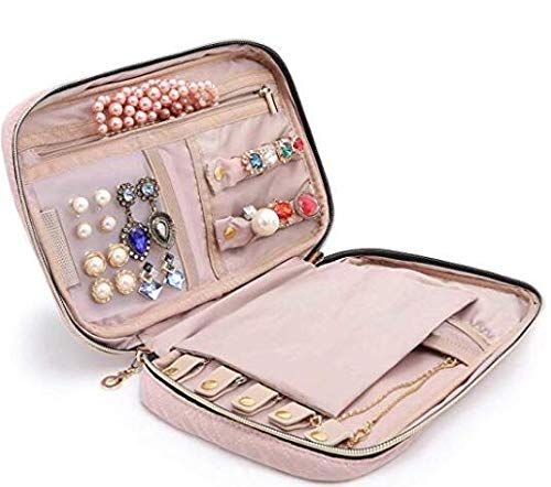 BAGSMART Travel Jewelry Storage Cases Jewelry Organizer Bag for Necklace, Earrings, Rings, Bracelet | Amazon (US)