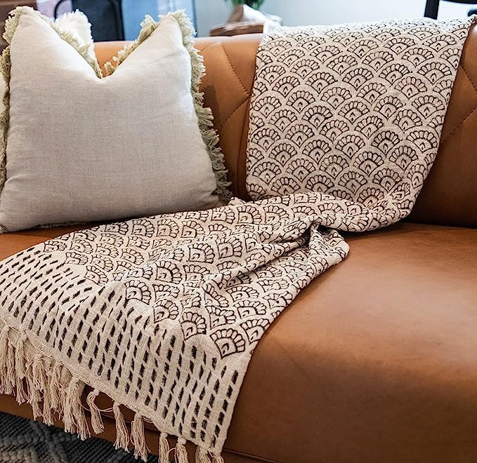 Warm Toast Designs Boho Throw Blanket, Throw Blanket for Couch, Lightweight Throw Blanket, 100% C... | Amazon (US)