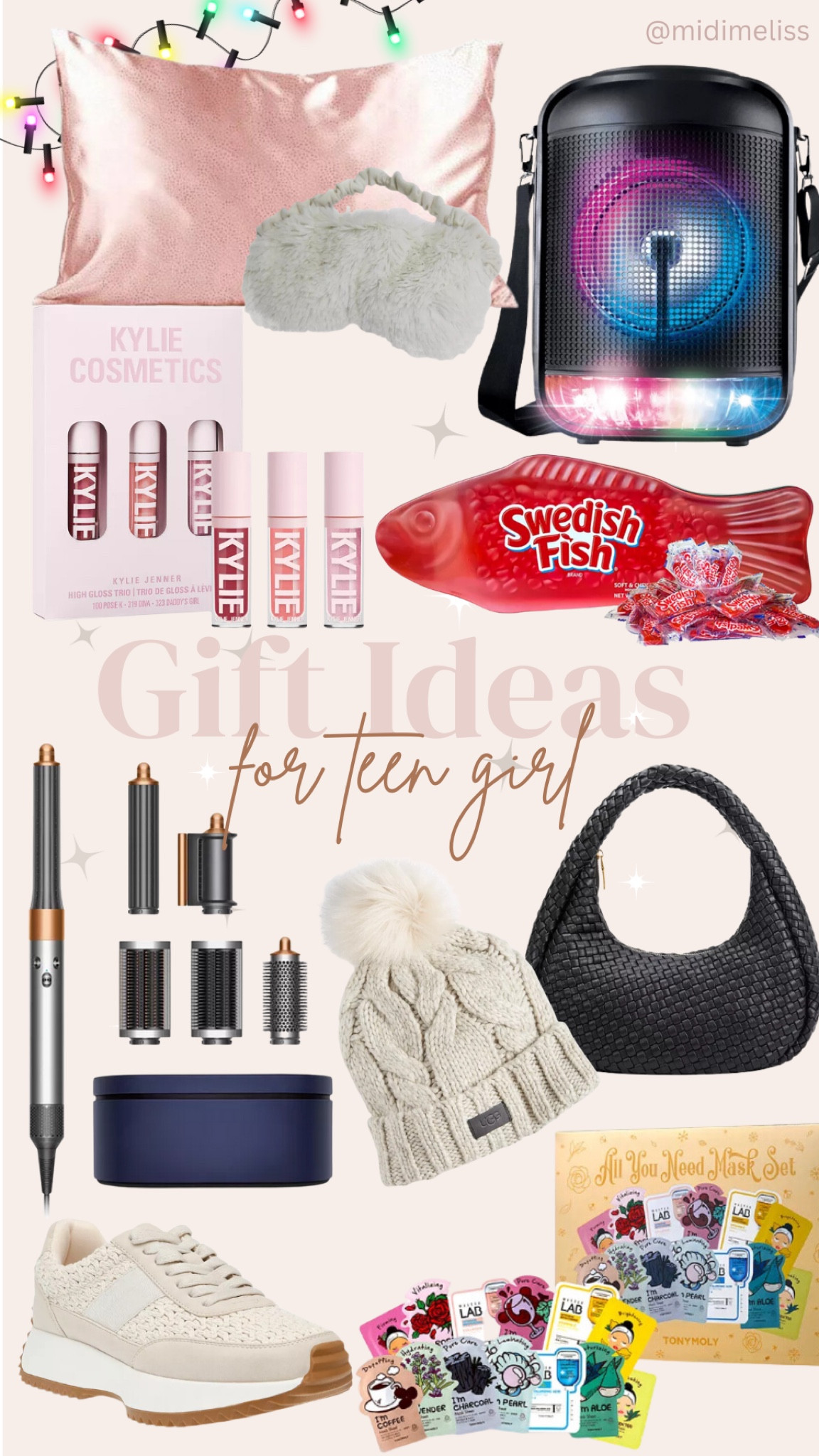 Gift ideas for teen girl! Gift ideas for her! 







Dyson air curler, Uggs, Kylie lip gloss, satin sheets, karaoke machine, Coach necklace 

#LTKGiftGuide #LTKCyberWeek #LTKU
