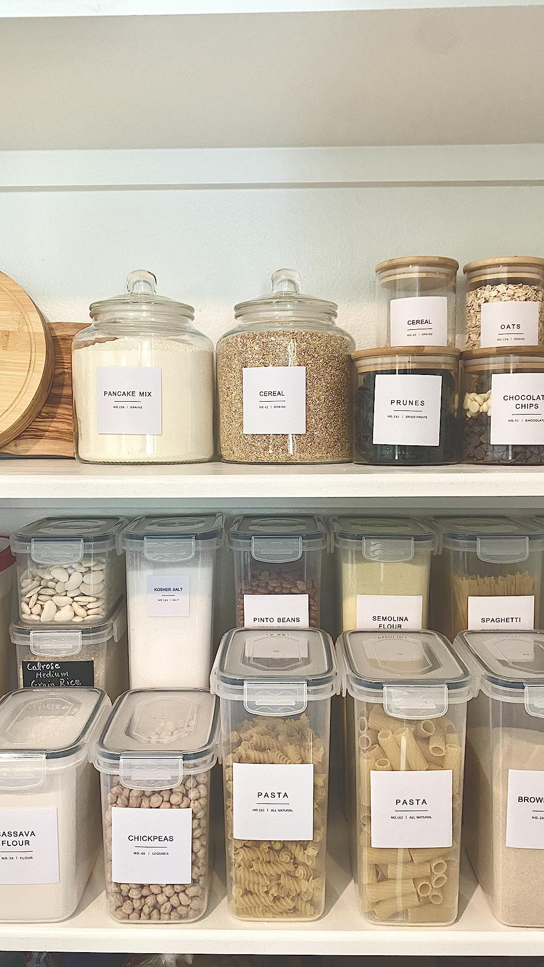 308 Kitchen Pantry Labels for Food Containers, 3 Sizes White Minimalist Organizing, Jars, Storage... | Amazon (US)