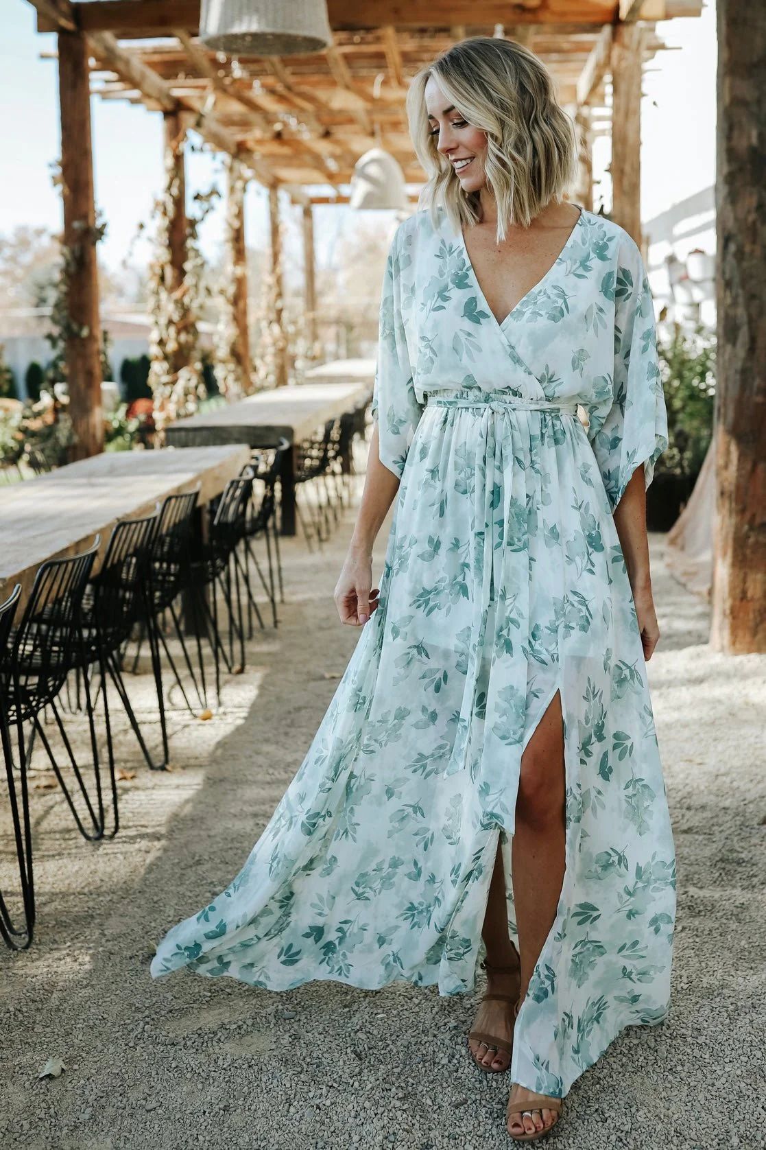 Kia Kimono Maxi Dress | Sage Floral | Baltic Born