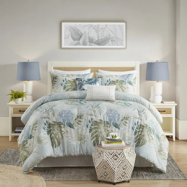 Kiawah Island 6 Piece Oversized Cotton Comforter Set with Throw Pillow | Wayfair North America
