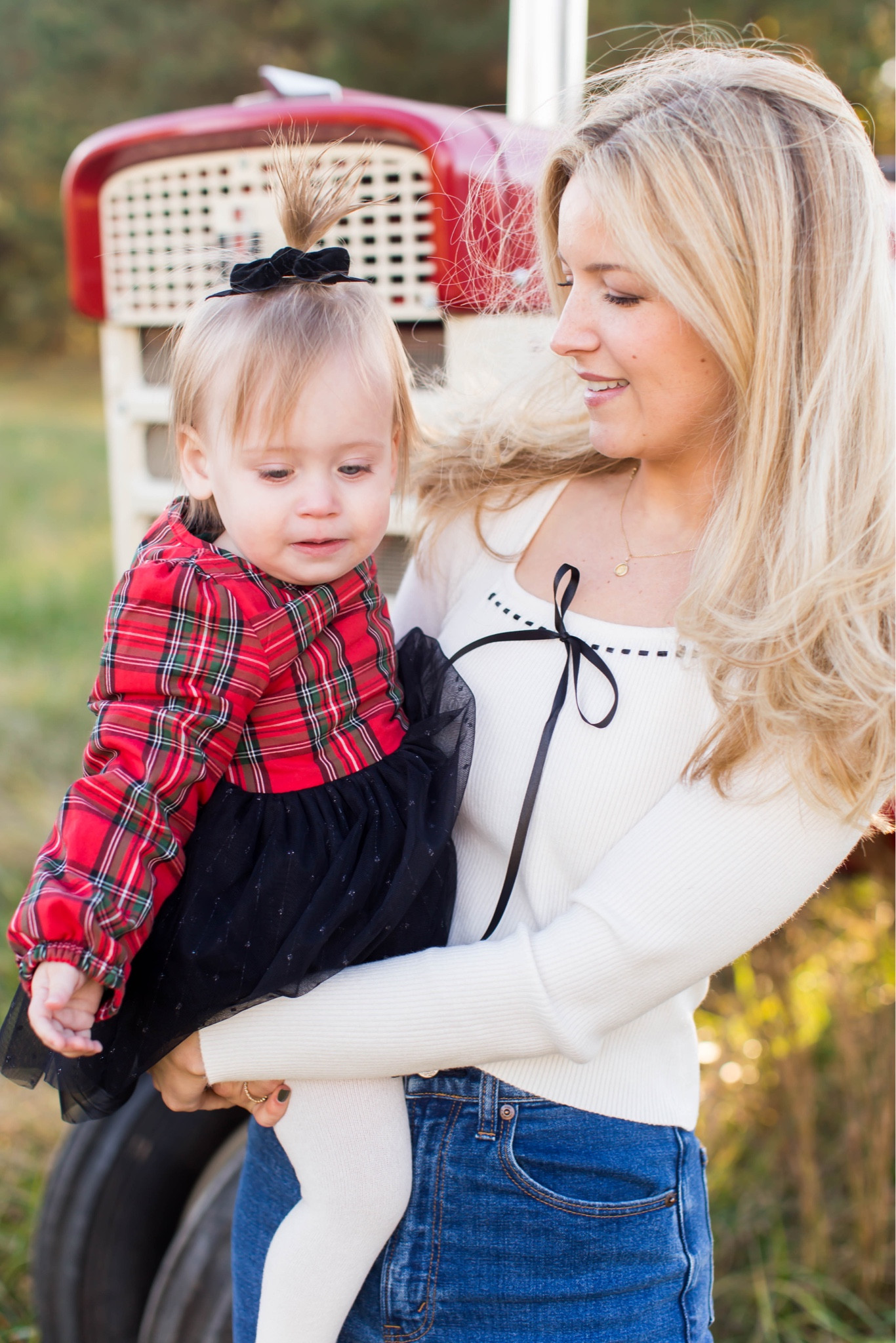 Mom and toddler girl Christmas outfit idea. C is wearing a 18-24 month dress. I’m wearing an xs in this bow sweater  

Family Christmas photos 

#LTKHoliday #LTKBaby #LTKFamily