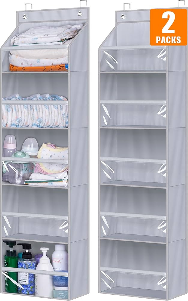 AOODA 2 Pack Over the Door Organizer, Large Capacity Closet Door Hanging Organizer, Clear Deep Po... | Amazon (US)