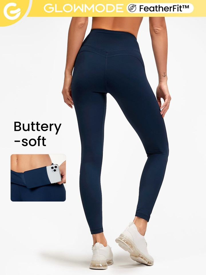 GLOWMODE 24" FeatherFit™ Cute Booty Pocket Leggings | SHEIN