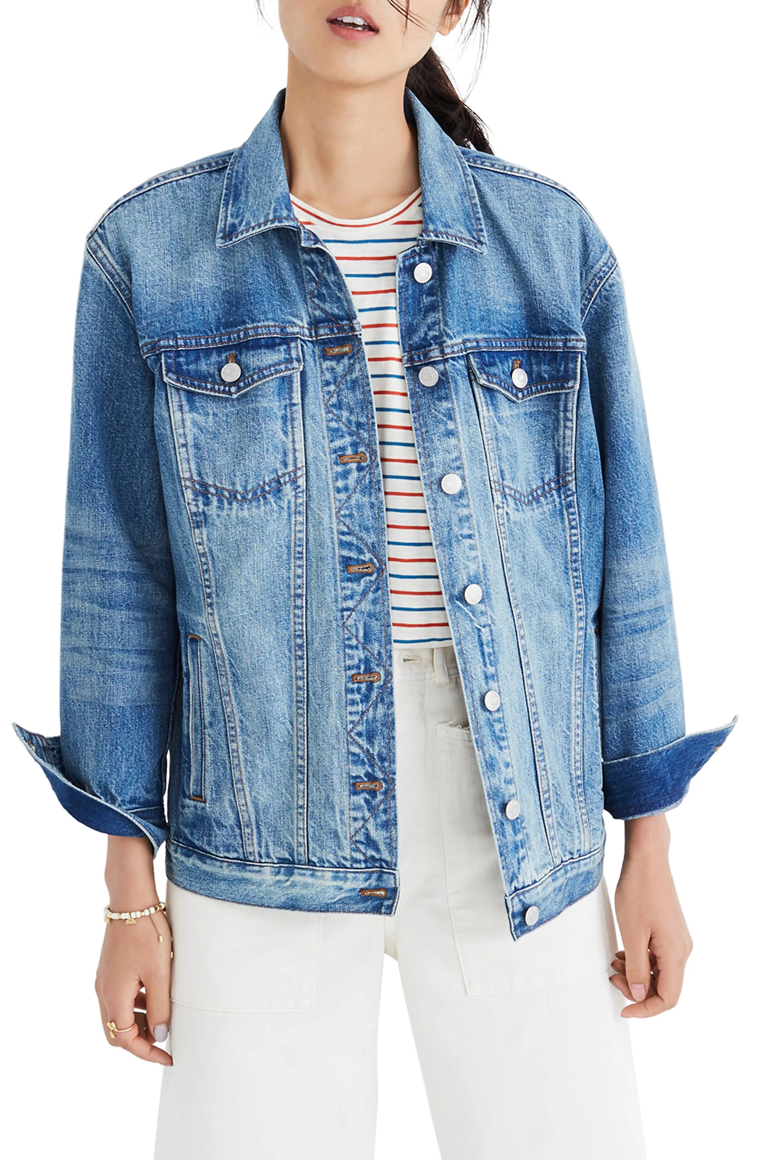 Women's Madewell Oversize Denim Jacket, Size XX-Small - Blue | Nordstrom