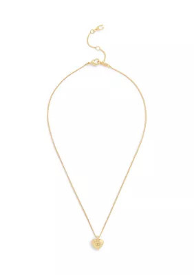 COACH Puffy Heart Pendant Necklace, Gold, 16 in | Belk