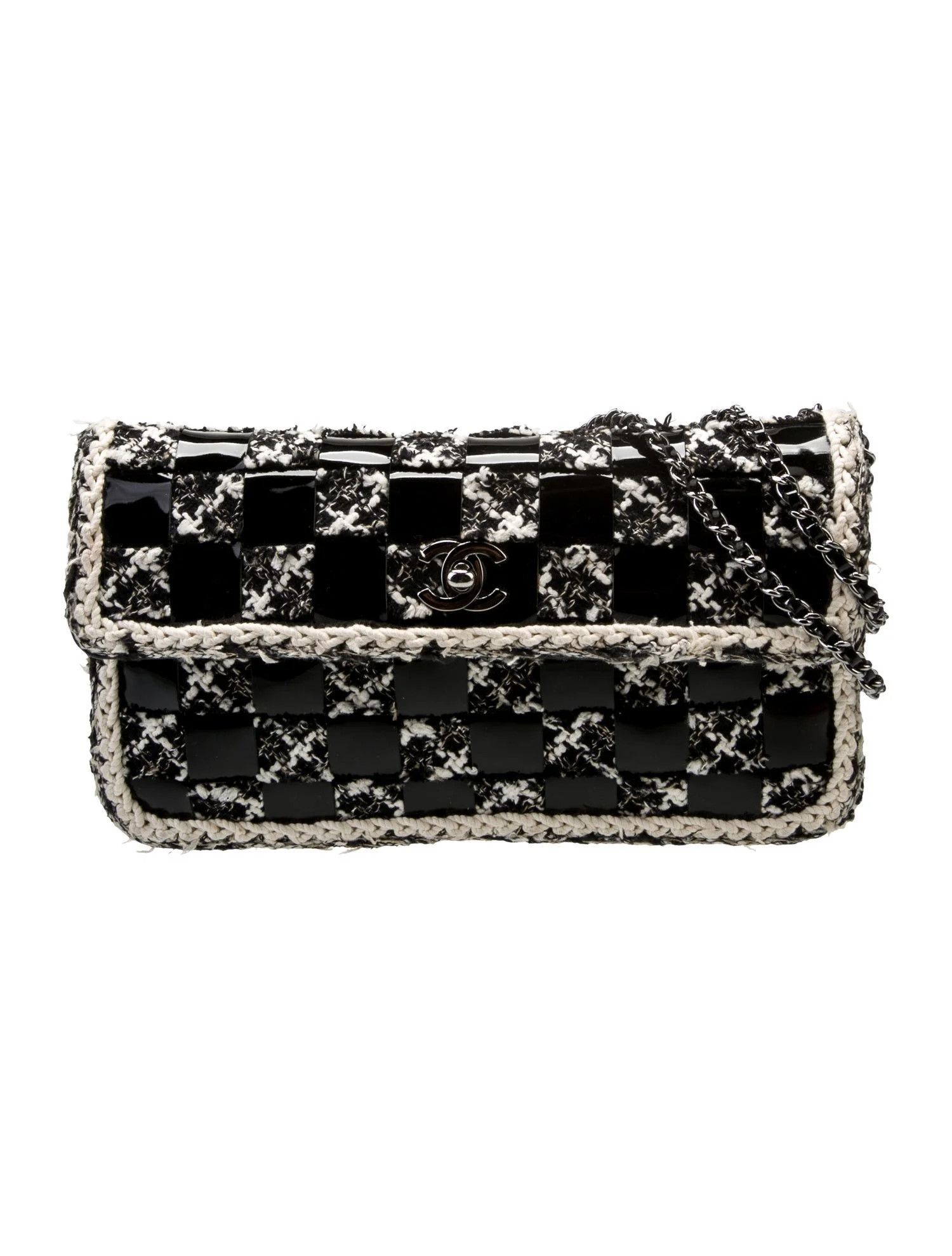 Tweed Vinyl Medium Chessboard Flap Bag | The RealReal