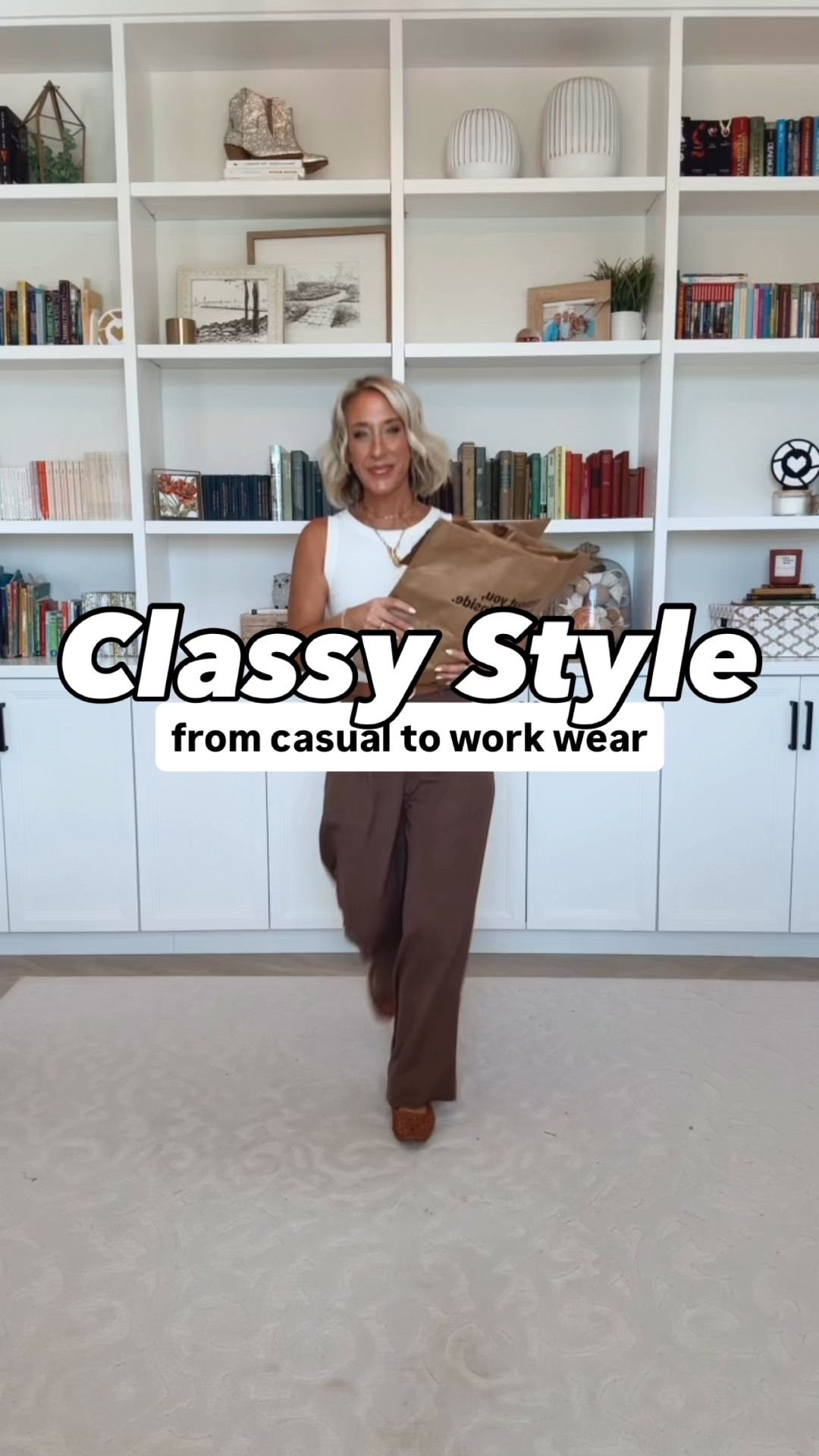 Classy Style - from casual to work wear * Linen Blend Wide Leg Trousers - size XS, Petite. 6 colors. (Coffee). * Wool Blend Sweater Tank - size XS. 26 colors. 1. Linen Blend Wide Leg Trousers - size XS, Petite. 6 colors. (Grey). 2. Wool Blend Short Sleeve Sweater - size Small. 35 colors. 3. Wool Blend Square Neck Tie Waist Pleated Sweater Dress - size Small. 6 colors. 4. Cotton Relaxed Fit Waffle Knit V Neck Short Sleeve Sweater - size Small. 4 colors. * Wide Leg Jeans - size 25. 5. Wool Blend Elbow Sleeve Oversized Sweater - size XS. 11 colors.

#LTKSeasonal #LTKWorkwear #LTKOver40
