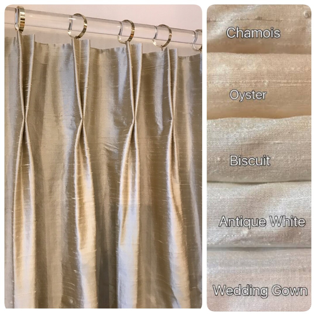 Shalimar 100% Silk Drapery Collection. 78 colors! High Quality Custom Silk Drapery. Pinch Pleat, ... | Etsy (US)