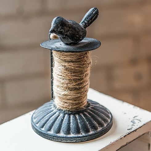 Decorative Bird Metal Spool Figurine with Jute Twine | Wayfair North America