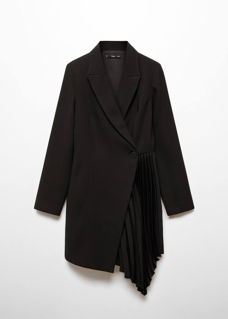 pleated detail blazer dress -  Women | Mango United Kingdom | MANGO (UK)