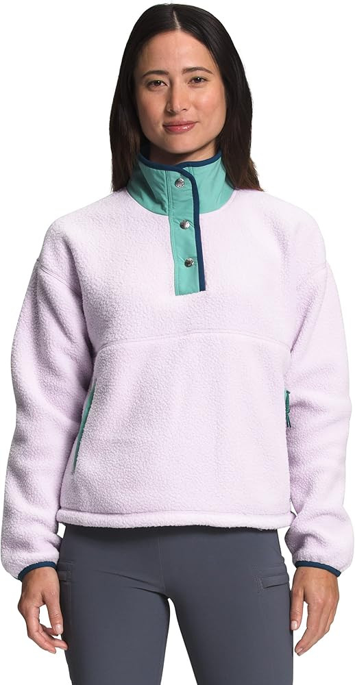 THE NORTH FACE Women's Cragmont Fleece ¼ Snap, Lavender Fog/Wasabi/Shady Blue, Medium | Amazon (US)