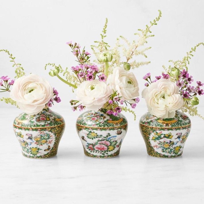 Famille Rose Bud Vases, Set of 3 | Williams-Sonoma