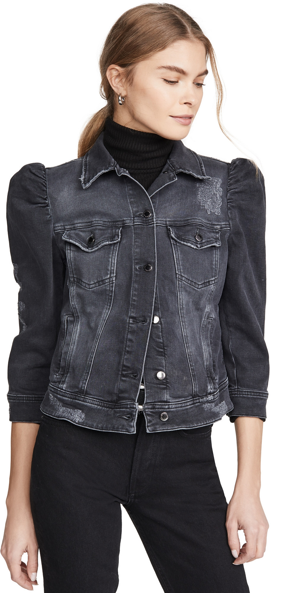 Retrofête Ada Denim Jacket Faded Black L | Shopbop
