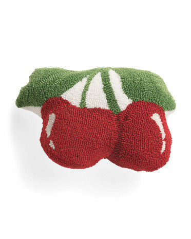 12X16 Cherries Hooked Pillow | TJ Maxx
